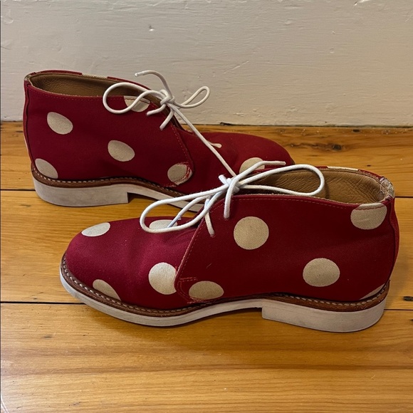 MARK MCNAIRY RARE Canvas Lace Up Chukka Boots Red White Polka Dots Women’s 5 - Picture 5 of 8